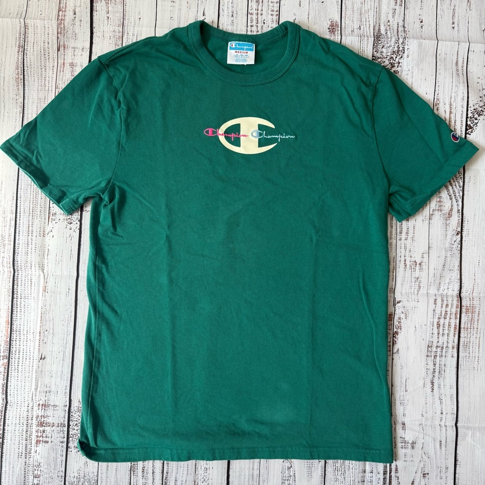 Champion Vintage 90s Green Men's T-Shirt